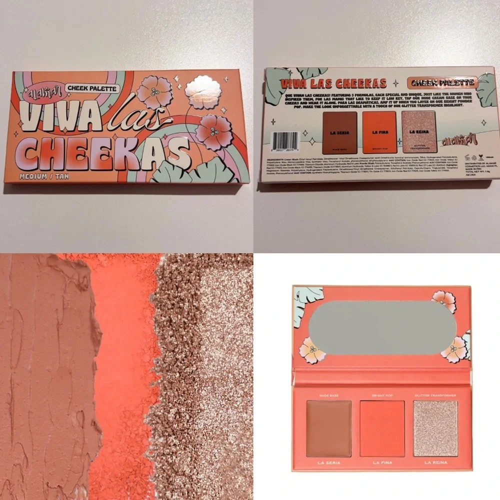 Alamar Viva La Cheekas Blush Palette - Coral, Peach, Shimmer